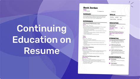 how to list continuing education on resume examples
