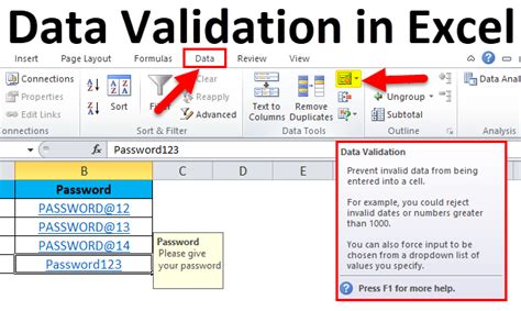 how to locate data validation in excel