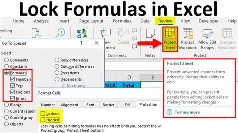 how to lock all formulas in excel