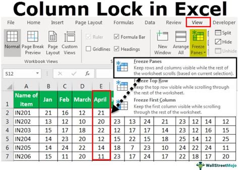 How To Lock Excel Row And Column