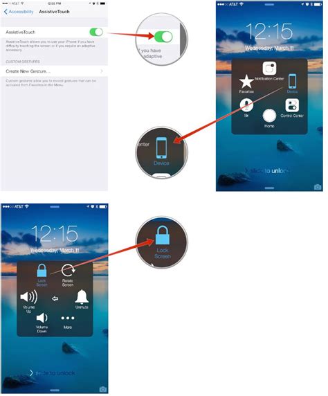 how to lock iphone if side button doesn't work