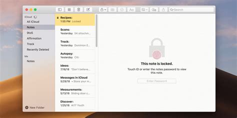 how to lock mac notes