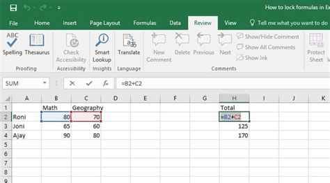 how to lock rows and columns in excel formula