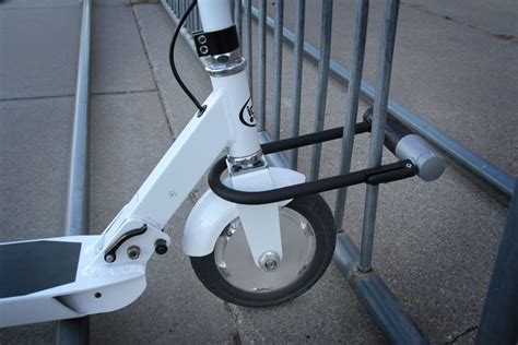 how to lock scooter to bike rack