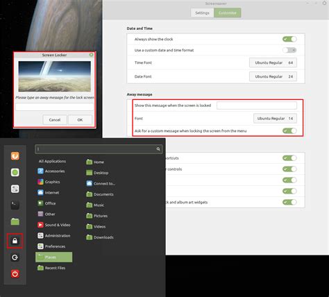 how to lock screen in linux mint