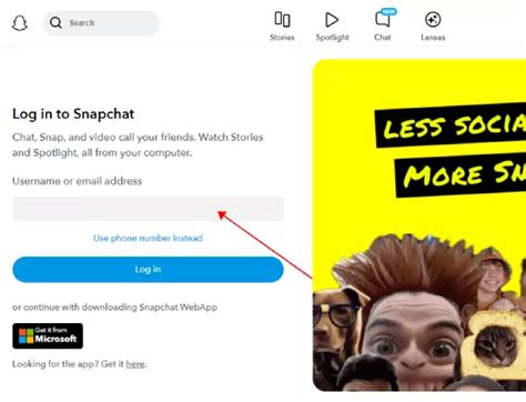 how to log in to snapchat web