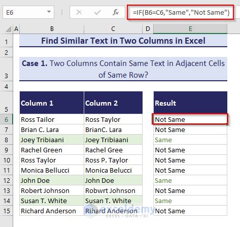 how to look for similar text in excel