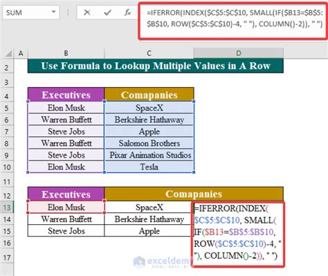 how to lookup for multiple values in excel