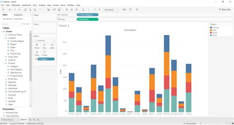 How To Make 100 Bar Graph In Tableau