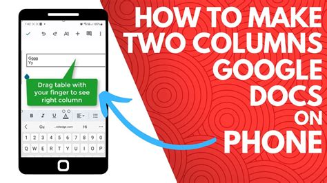 how to make 2 columns in google docs phone