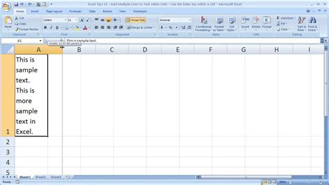 how to make 2 line text in excel