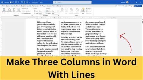 How To Make 3 Columns In Word