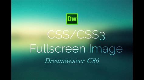 How To Make A Background Image In Dreamweaver