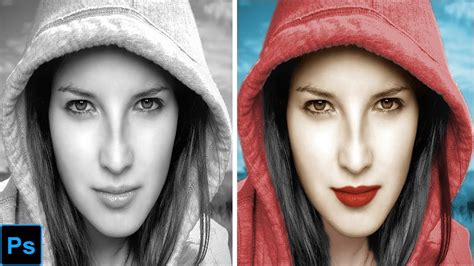how to make a black and white photo with color accents in photoshop
