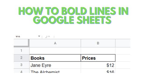 how to make a bold line in google sheets