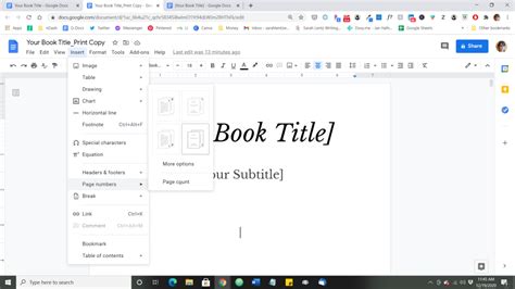 how to make a book format in docs