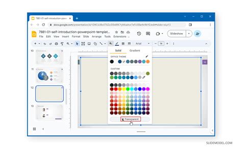 how to make a border transparent on google slides