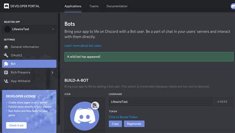how to make a bot user discord