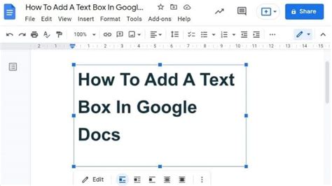 how to make a box around my text in google.docs