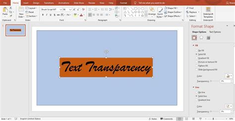 how to make a box transparent in powerpoint
