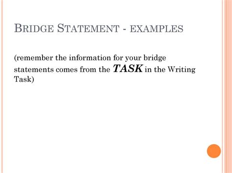 How To Make A Bridge Statement
