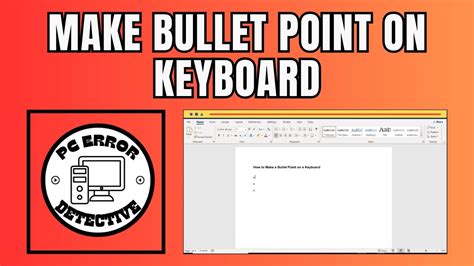 How To Make A Bullet Point On Your Keyboard