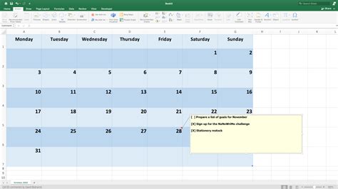 how to make a calendar in excel 2025