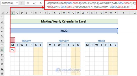 how to make a calendar in excel without a template