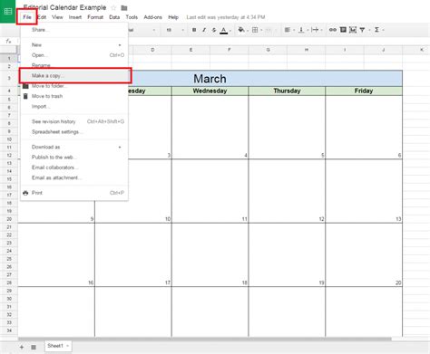 how to make a calendar using google docs
