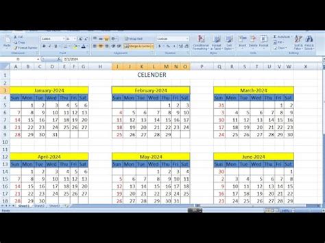 How To Make A Calender In Excel