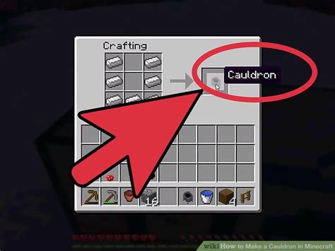 how to make a cauldron in minecraft