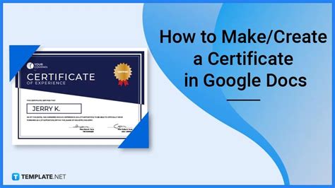 how to make a certificate in google docs