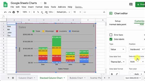 how to make a chart in google sheets with two columns of data
