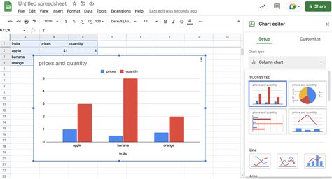 how to make a chart on google sheets mobile