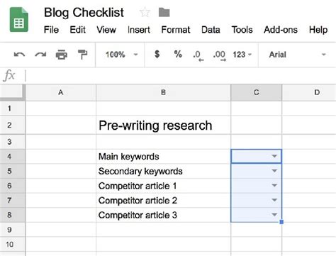 how to make a checklist on sheets