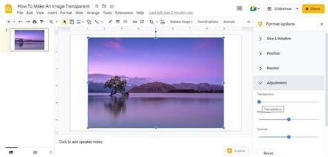 how to make a circle in google slides transparent