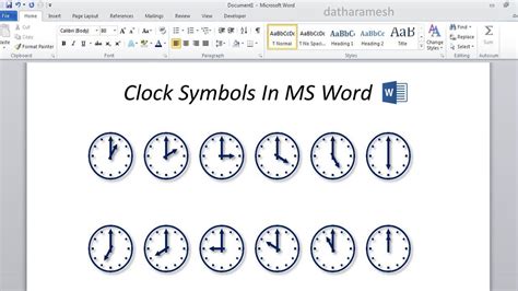 how to make a clock on microsoft word