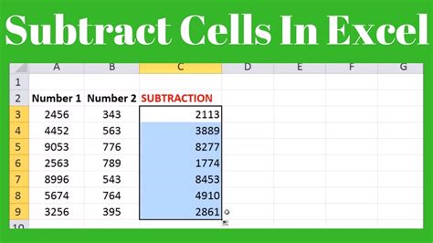 How To Make A Column In Excel Subtract