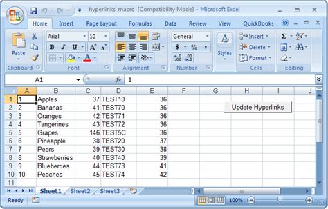how to make a column of links clickable in excel