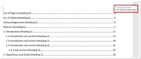 how to make a contents page on docs