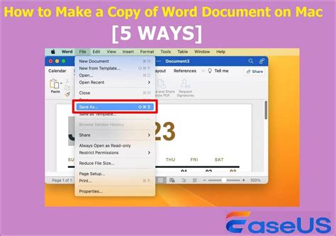 how to make a copy of a word document on mac