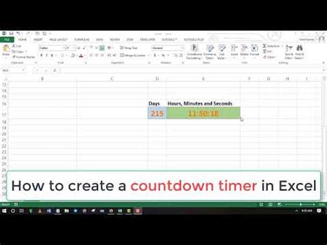 How To Make A Countdown Timer In Microsoft Excel
