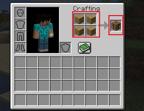 how to make a crafting table in minecraft pc