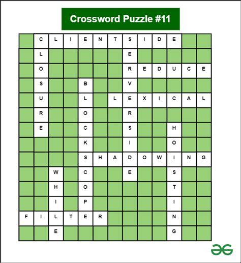 How To Make A Crossword Puzzle In Javascript