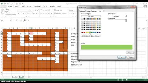 How To Make A Crossword Puzzle Using Excel