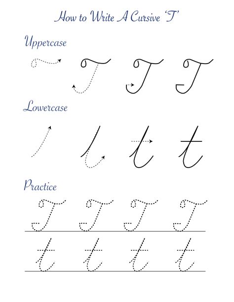 how to make a cursive t capital