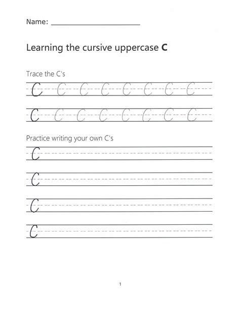 how to make a cursive uppercase c
