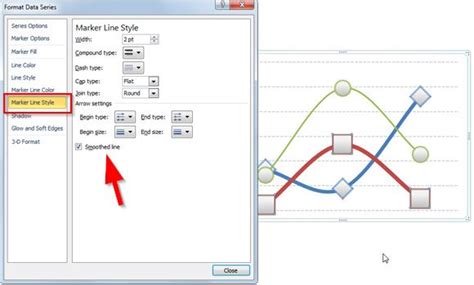 how to make a curved line graph in powerpoint