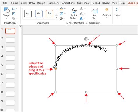 how to make a curved text box on google slides