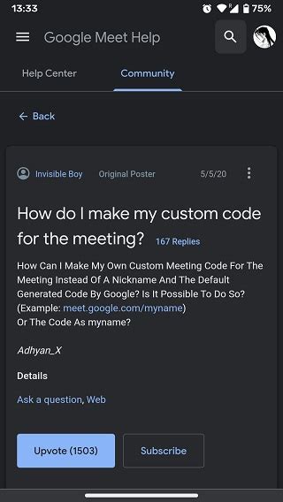 how to make a custom google meet code